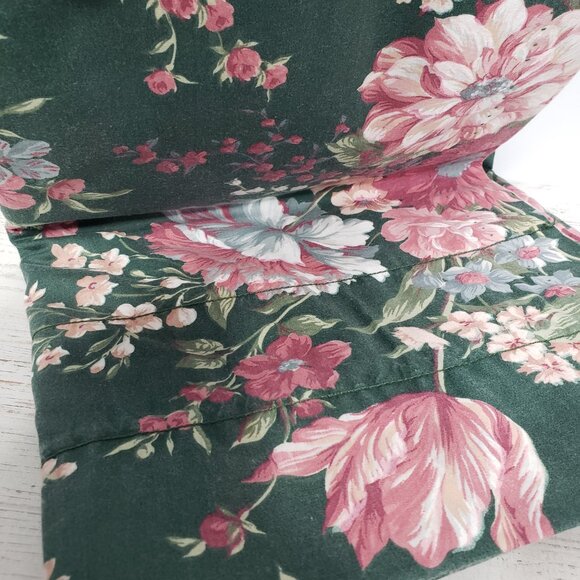 Croscill Granada Green & Pink Floral Valance Curtain with Rod Pocket 88" X 17" - Picture 5 of 5